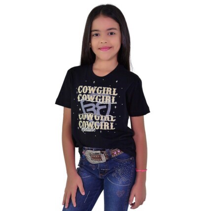 Camiseta Infantil Radade com Strass cor Preta - 1988