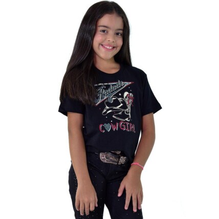 Camiseta Infantil Radade com Strass cor Preto - 2053