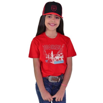 Camiseta Infantil Radade com Strass cor Vermelha - 1960