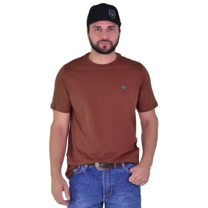 Camiseta Radade Bordada cor Marrom - 1986