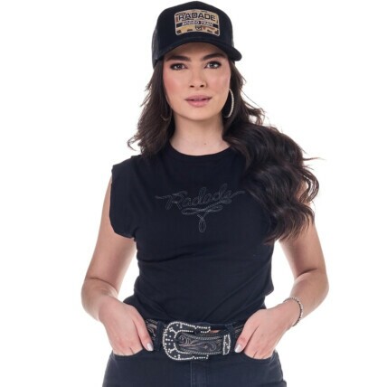 Camiseta Regata Radade Bordada RDE cor Preto - 2140