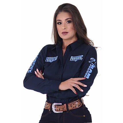 Camisete Manga Longa Bordada Rodeo RAM Radade cor Marinho - 1171