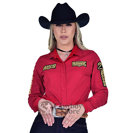 Camisete Manga Longa Bordada Rodeo RAM Radade cor Vermelho - 1176