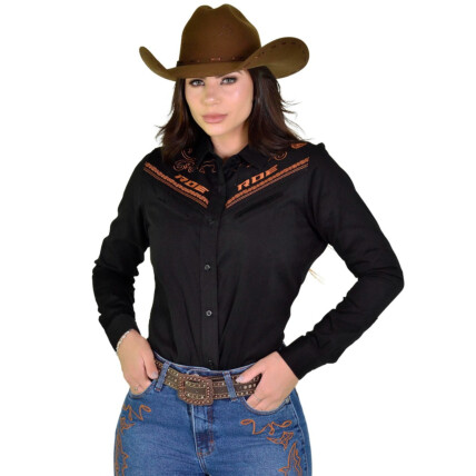 Camisete Radade Manga Longa Bordada BROWNSTONE cor Preta - 1745