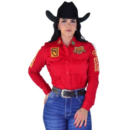 Camisete Radade Manga Longa Bordada BRUT cor Vermelha - 2080