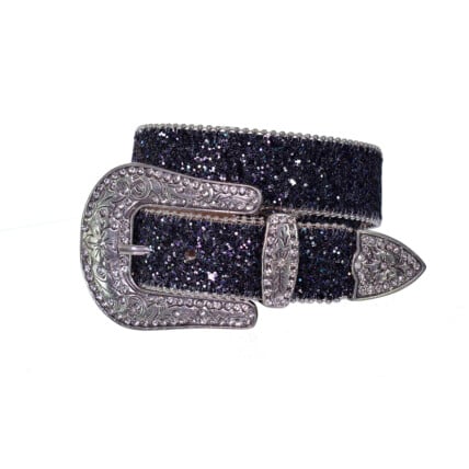 Cinto Infantil Paul Western em Couro e Glitter cor Preto - pw467