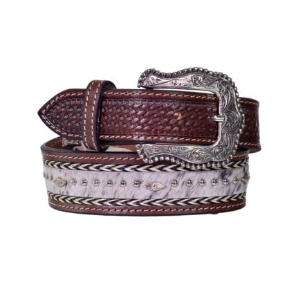 Cinto Paul Western em Crina e Couro cor Marrom - pw400