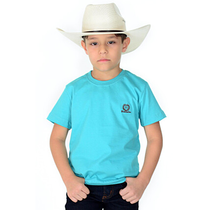 Camiseta Infantil Radade Bordada Azul Celeste - 0418