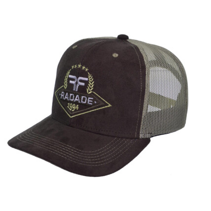 Boné Radade em Suede cor Marrom com tela Dourada - 8249