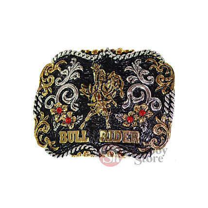 Fivela Master Bull Rider 3D Preto - Fiv2341