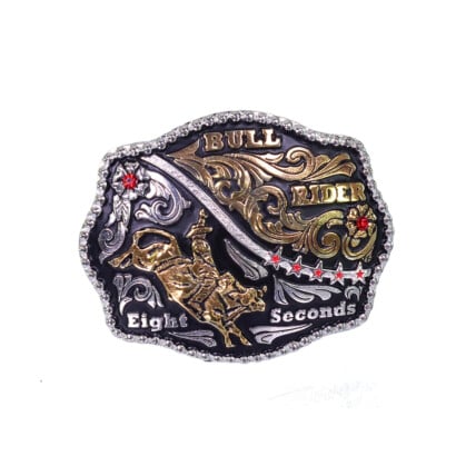 Fivela em Ouro e Prata Master Bull Rider (11,5cm x 9,5cm)- 586