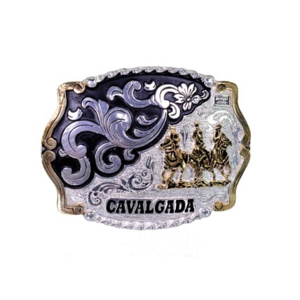 Fivela Master em Ouro e Prata Cavalgada (12cm x 9cm)- 7066