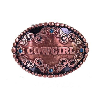 Fivela Master em Ouro Envelhecido Cowgirl (10cm x 7cm)- 7030