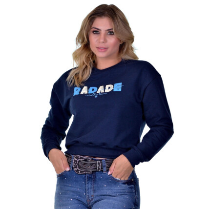 Moletom Feminino Cropped Radade RDE cor Marinho  - 1661