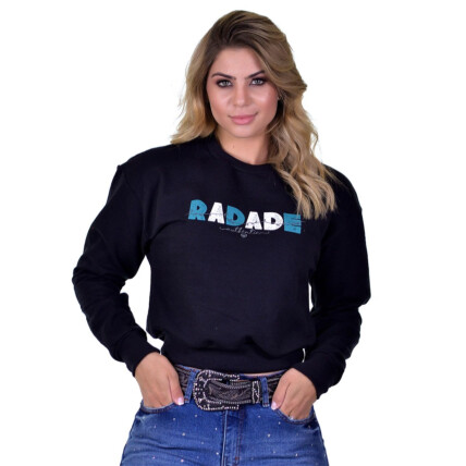 Moletom Feminino Cropped Radade RDE cor Preto - 1659