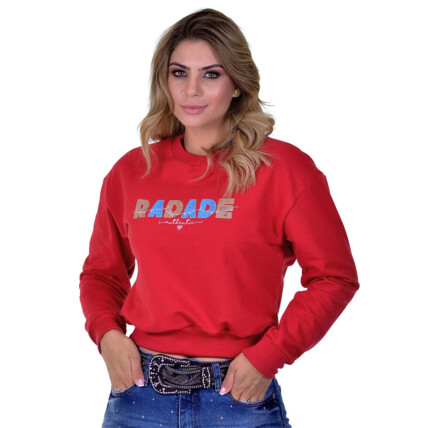 Moletom Feminino Cropped Radade RDE cor Vermelho - 1662