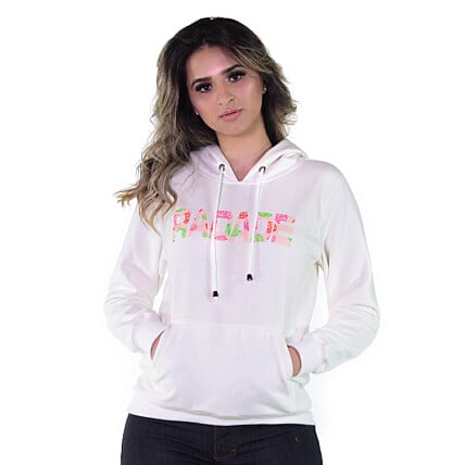 Moletom Feminino Radade RDE Bege e Branco - 1245