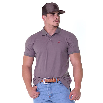 Polo Masculina Radade Lisa Cinza - 1183