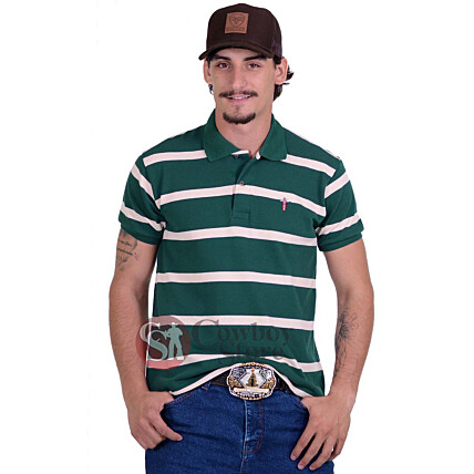 Polo Masculina Radade Listra Verde - 1325