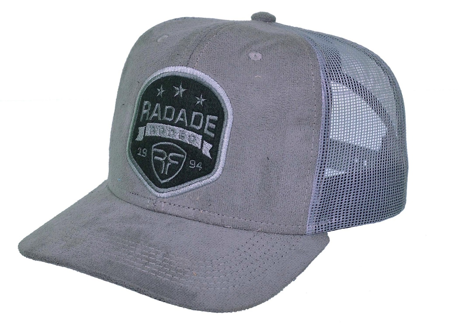 Boné Radade em Suede cor Cinza com tela Cinza - 8251