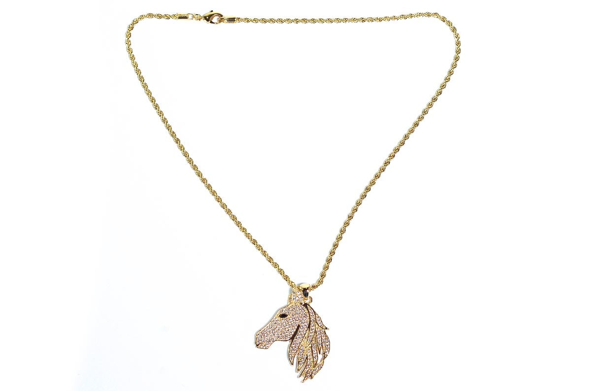 Colar com Pingente Cabeça de Cavalo com Strass - Espora Country - 1101