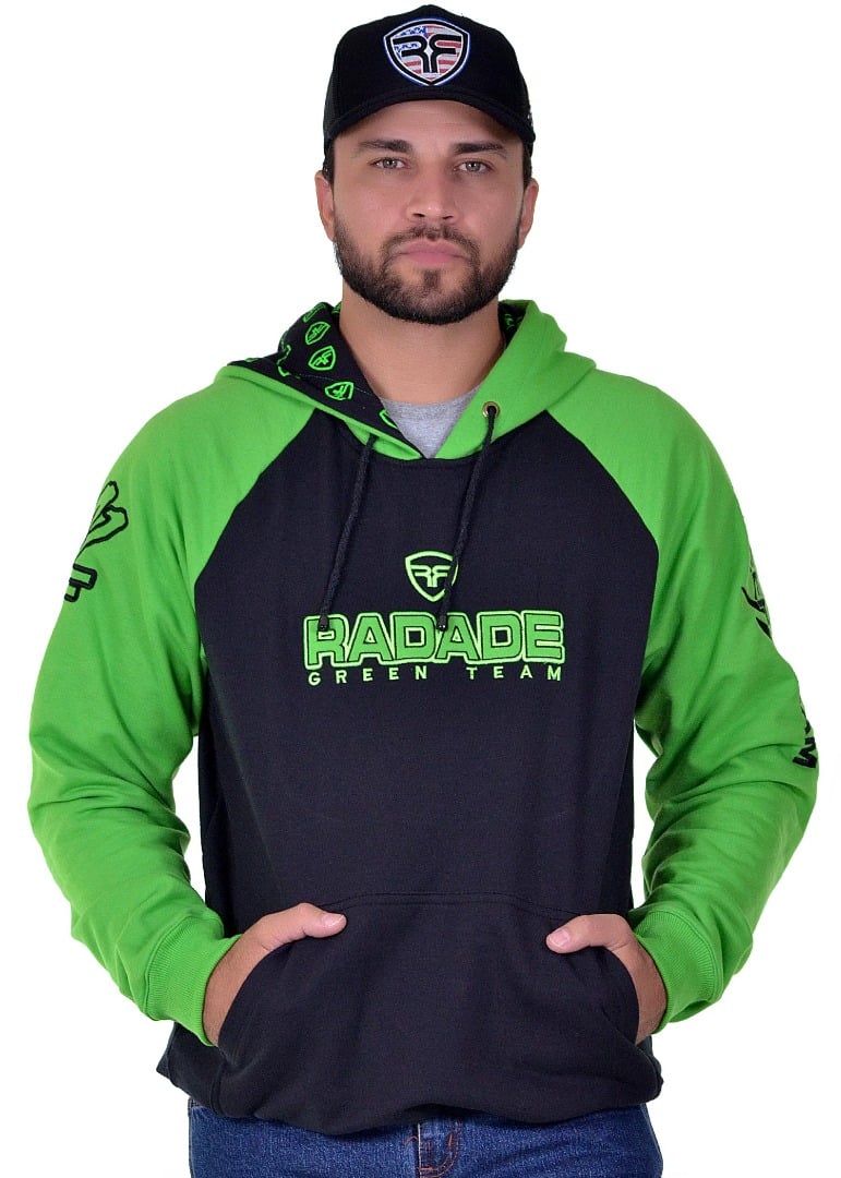Moletom Radade RDE Bordado cor Preto e Verde- 1754