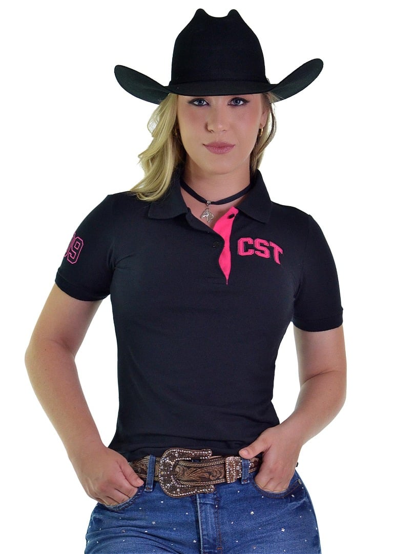 Polo Feminina Cowboy St  Lisa Classic Preto - 1670