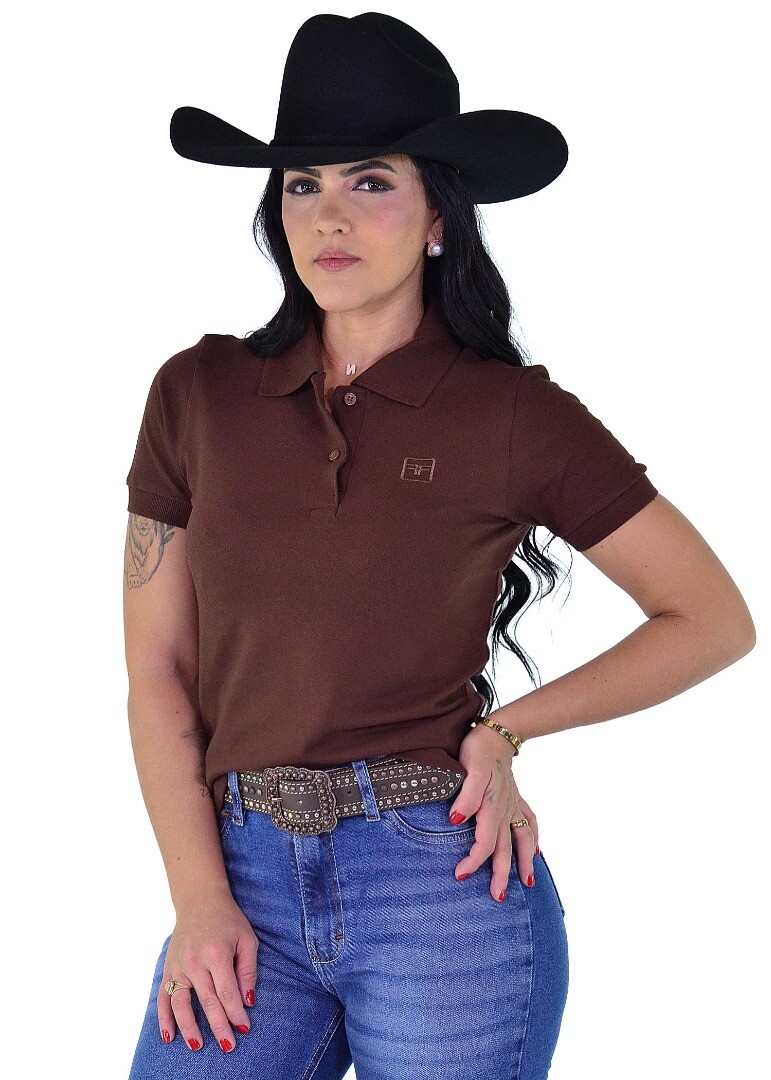Polo Feminina Radade Lisa cor Marrom - 2046