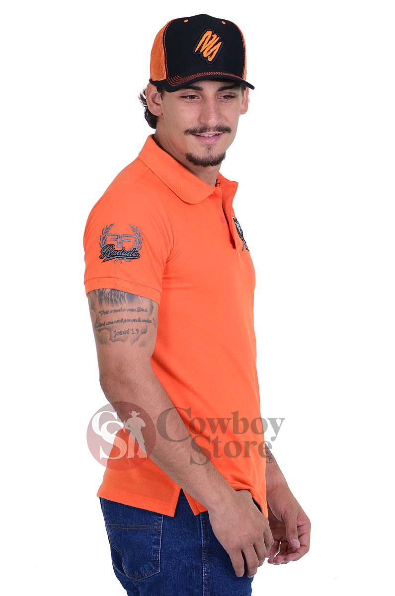 Polo Masculina Radade Classic Horn Laranja - 1340