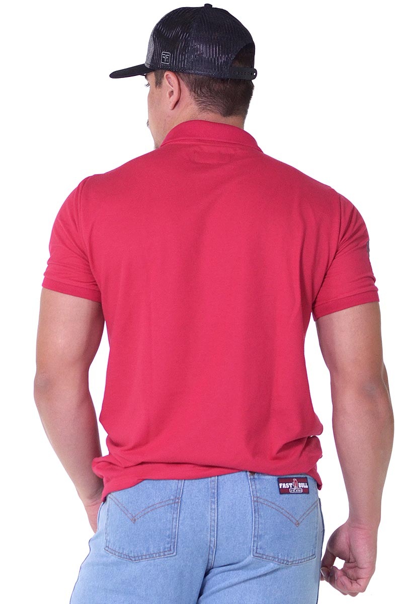 Polo Masculina Radade Classic Horn Vermelha- 1235