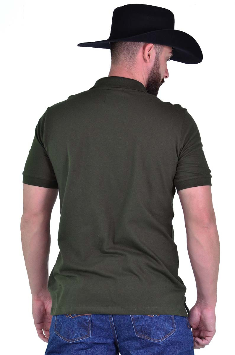 Polo Masculina Radade Classic Horn Verde Musgo - 1484