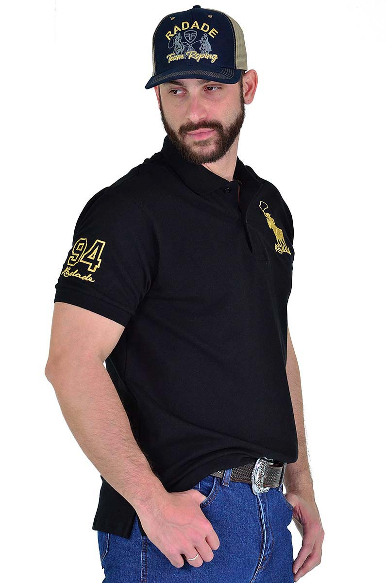 Polo Masculina Radade Classic Preta - 1418