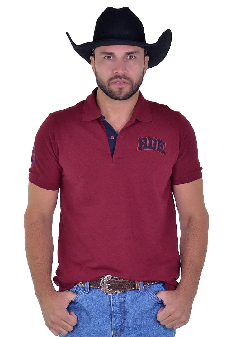 Polo Masculina Radade Classic RDE cor Vinho - 1720