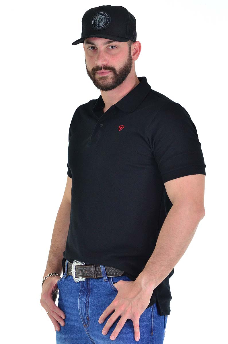 Polo Masculina Radade Lisa Preta - 1394