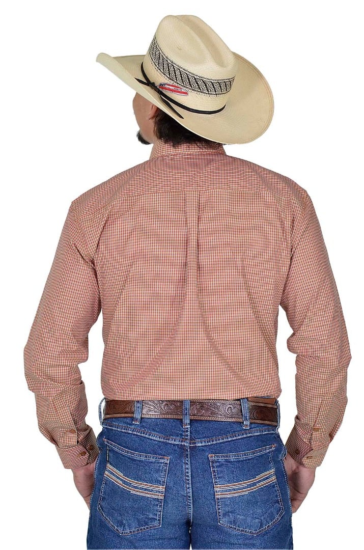 Camisa Radade Manga Longa Xadrez Fifty Laranja - 1612