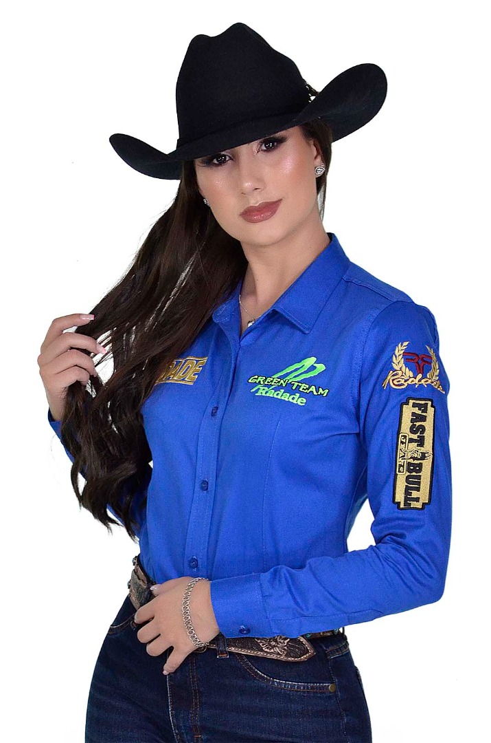 Camisete Radade Manga Longa Bordada Green Team Royal - 1324
